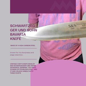 Vintage Chef Knife S&S Schwarzegger Und Söhne Bavaria